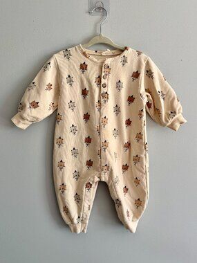 Quincy Mae Relaxed Fleece Jumpsuit Witch Cats 6-12M Organic Cotton Halloween